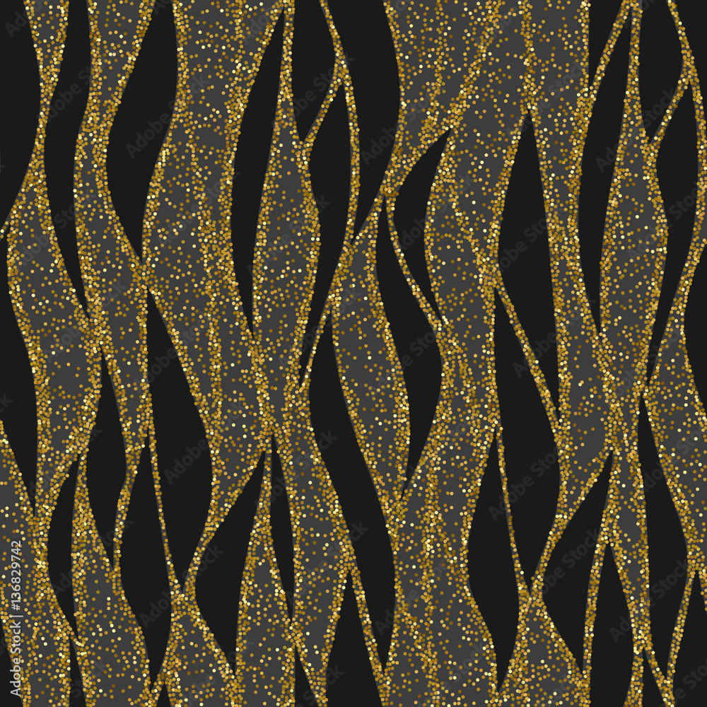 Poster Seamless vector wave pattern for textile and decoration.