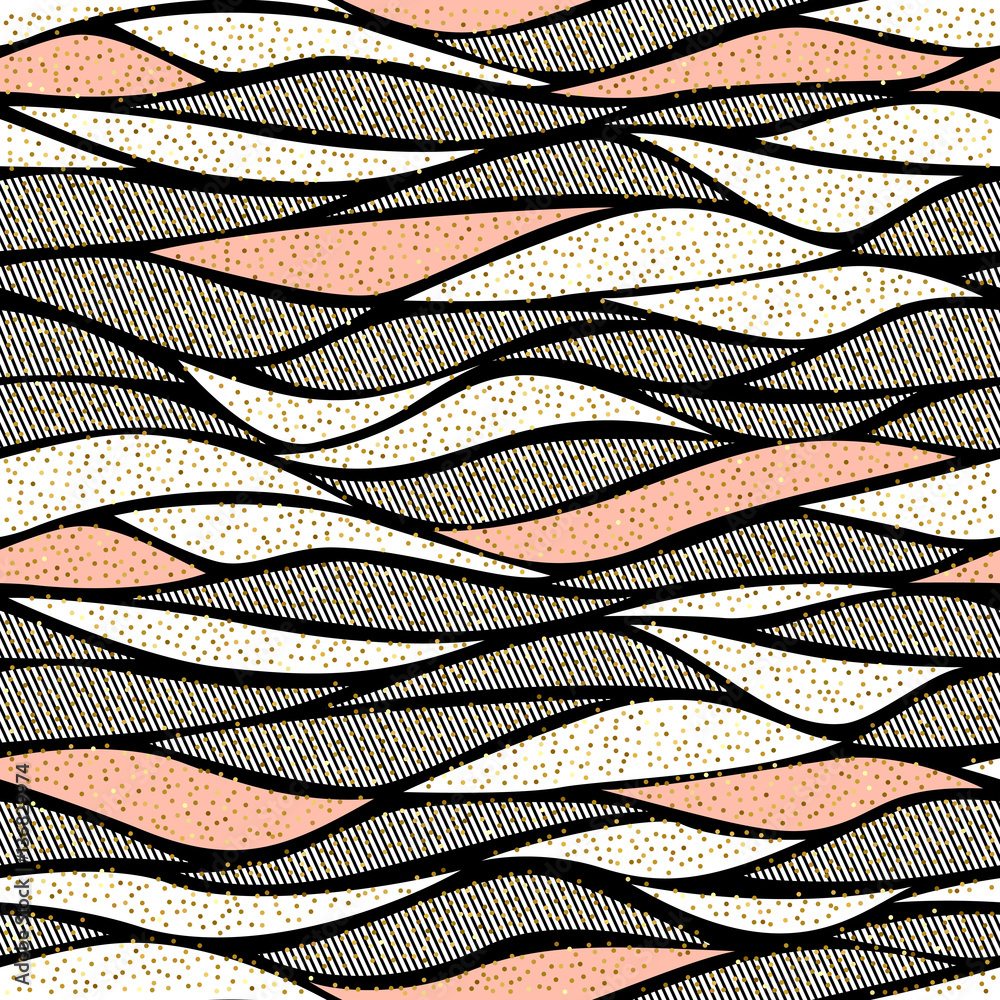 Aufkleber seamless vector wave pattern for textile and decoration.