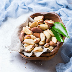 Portion of organic healthy brazil nuts