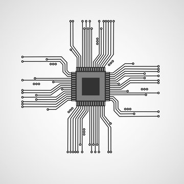 cpu abstract technology. Vector illustration.