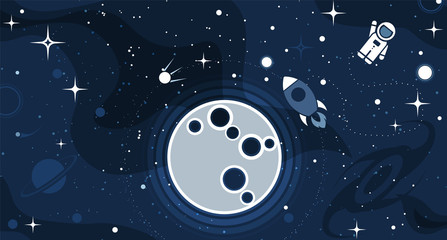 Vector flat cosmos design background