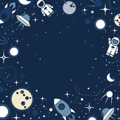 Vector flat cosmos design background © Premium_art