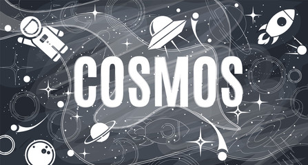 Vector flat cosmos design background