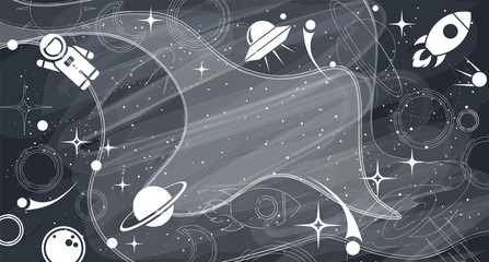 Vector flat cosmos design background