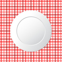 Tablecloth pattern with plate vector