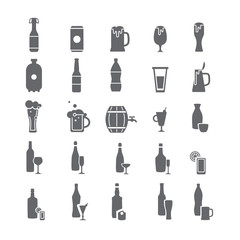 Black icons with alcohol.