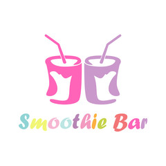 Smoothie bar logotype with colorful text