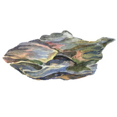 Watercolor Illustration sea stones 4
