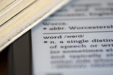 Word "word" on electronic book reader