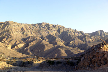 Blick auf das Haja Gebirge, Musandam, Sultanat Oman, Arabische Halbinsel, Naher Osten