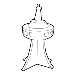 Television tower icon, outline style