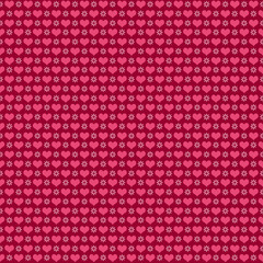 Seamless flowery Valentine's hearts bakground