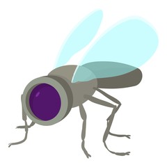 Spy fly icon, cartoon style