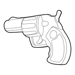 Gun icon, outline style