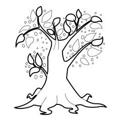 Big tree icon, outline style