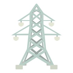 Electric pole icon, cartoon style