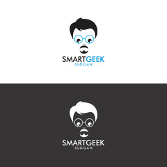 Smart geek logo in vector