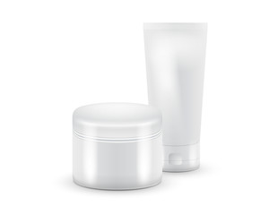 Vector illustration of tube cosmetic. Tube Of Toothpaste, Cream, Gel, Serum or Clean. Product Packing.