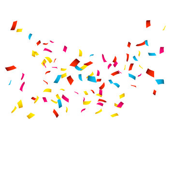 Colorful Confetti isolated on white. Confetti explosion