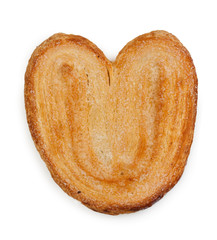 Sweet puff pastry bun ears, isolated on white background, close-