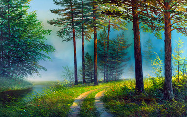 Oil painting landscape - 136837960
