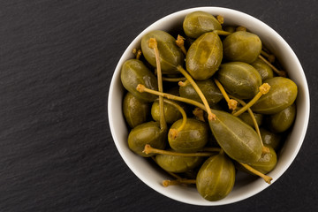 Bowl of canned capers