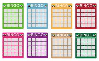 Bingo tickets in various colors