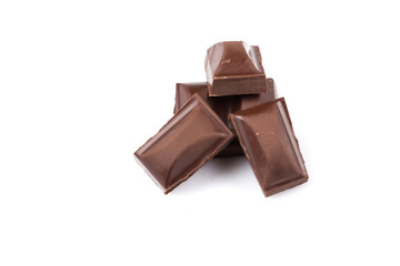 Stack of chocolate pieces
