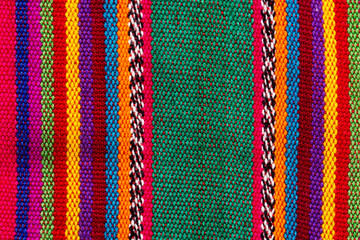 Colorful indian textile in colorful stripes