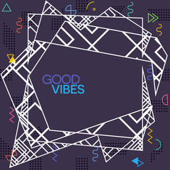 Trendy card memphis style design. Abstract geometric elements. L