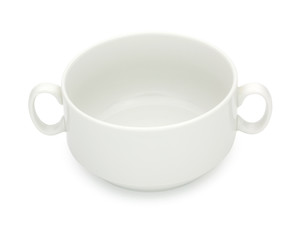 Porcelain soup bowl, tureen isolated on a white background