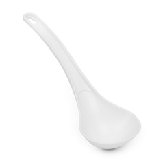 Empty plastic spoon scoop isolated on a white background