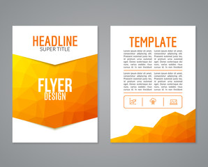 Flyer design template. Brochure layout design in polygonal style