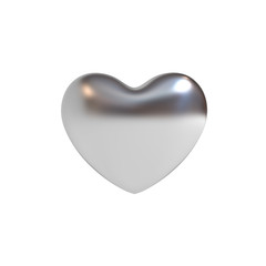 Metal heart isolated on white background