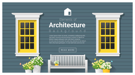 Elements of architecture , window background , vector ,illustration