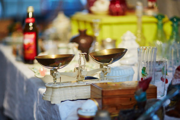 Old scales on flea market in Paris