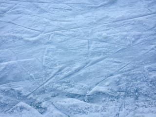 Ice skating rink scratches surface background top view