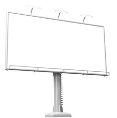 Obraz premium 3D rendering of blank billboard (empty advertisement) isolated on white background