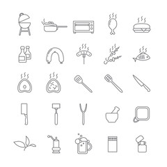 Icons for barbecue.