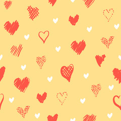 Romantic pattern with hearts