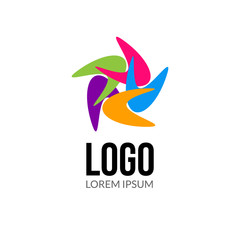 Vector abstract logo template layout. Abstract colorful creative sign or icon. Design element.