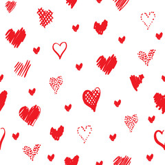 Fototapeta na wymiar Romantic pattern with hearts