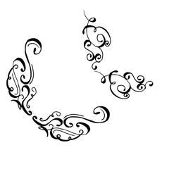 Collection of hand drawn ink curls