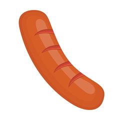 image of fried sausages on white background