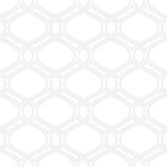 Seamless vector ornament. Modern background. Geometric pattern with repeating wavy silver lines