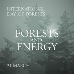 Obraz premium International day of forests concept. Vector Illustration.