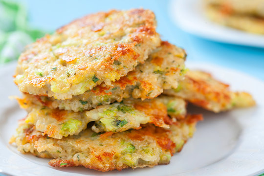 Broccoli Cheddar Fritters with Quinoa