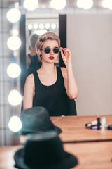 young woman getting ready for going out.