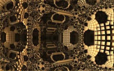 Computer genetared technology fractal, inside machine or sci-fi structure or artifact