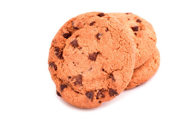 Chocolate biscuits isolated on white
